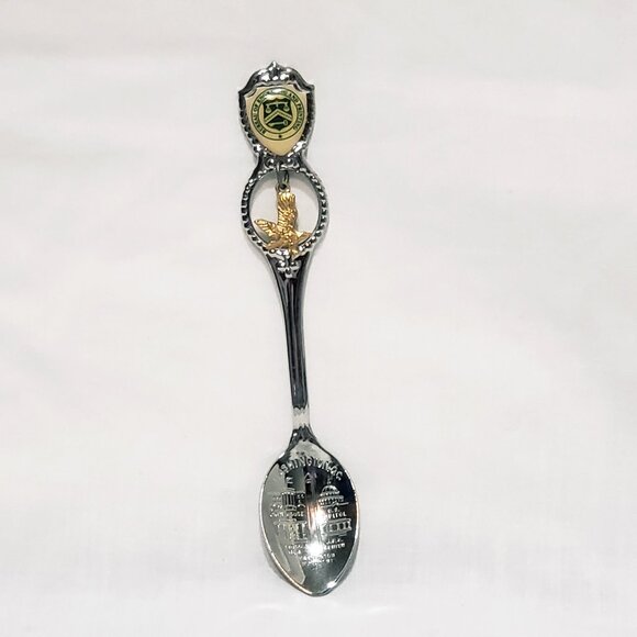 Washington D.C. Bureau Of Engraving & Printing Souvenir Spoon Eagle Charm 4.5"